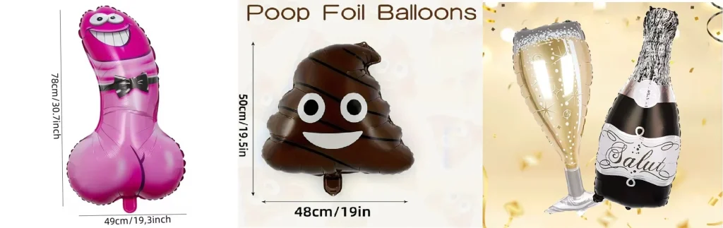 Funny and Novelty Foil Balloons for Adult Parties in Cyprus